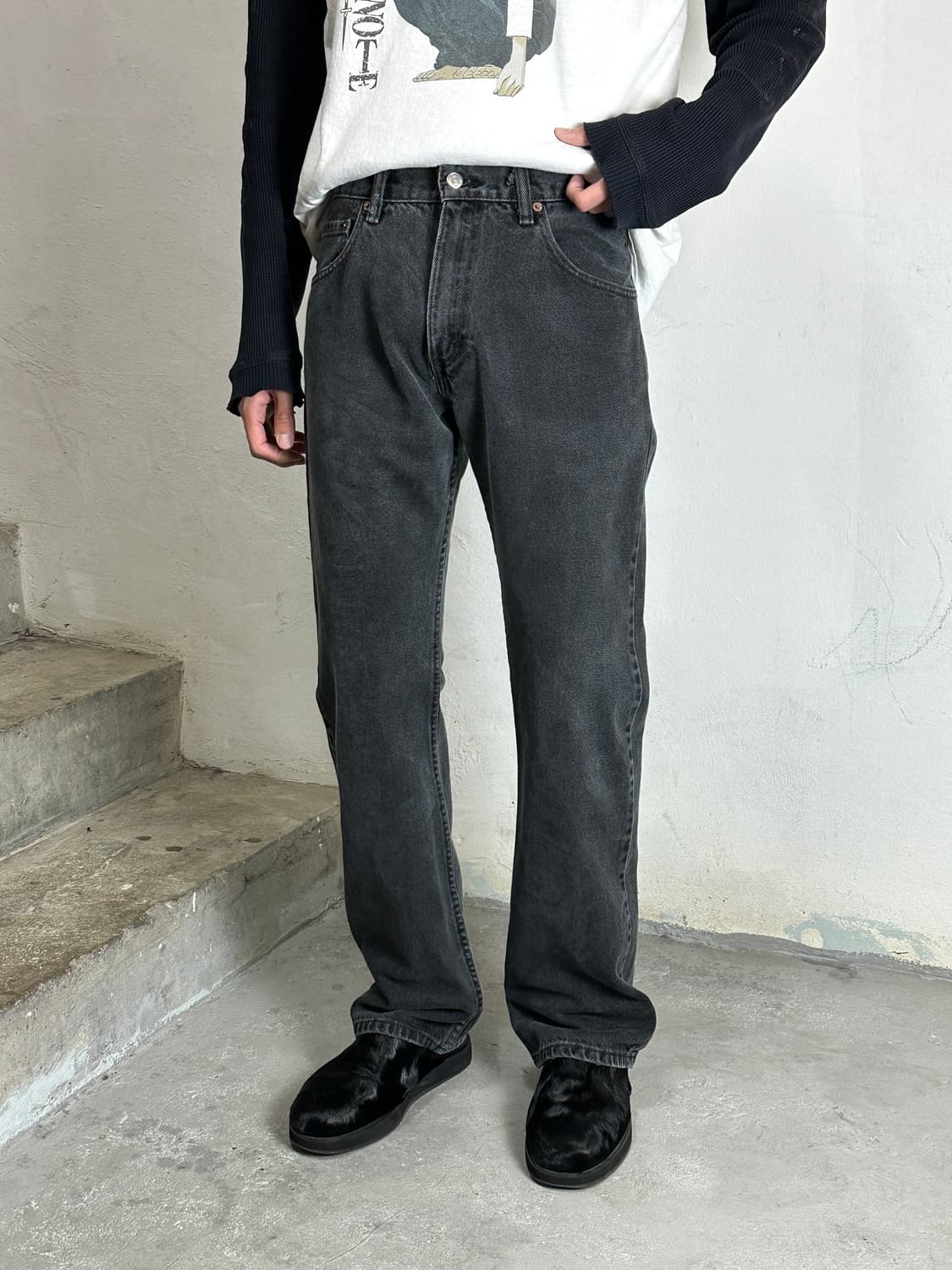 00's 빈티지 리바이스 517 블랙 부츠컷 플레어진 상품이미지2