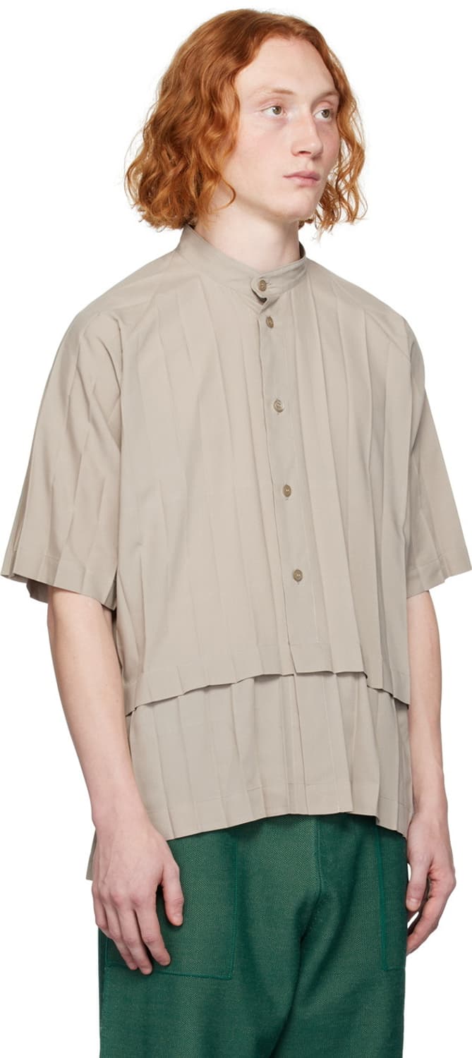 옴므 플리세 이세이미야케 베이지 엣지 셔츠 상품이미지2