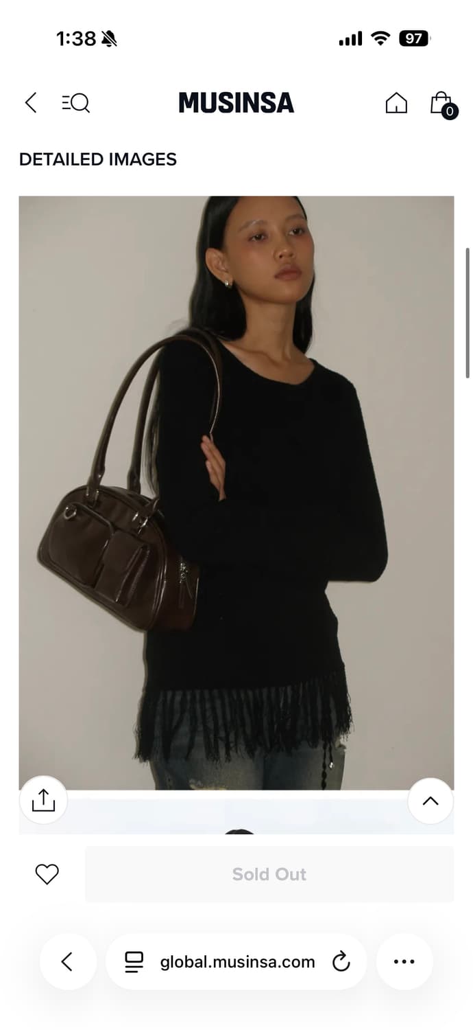 부클 프린지 롱슬리브 니트 상품이미지2