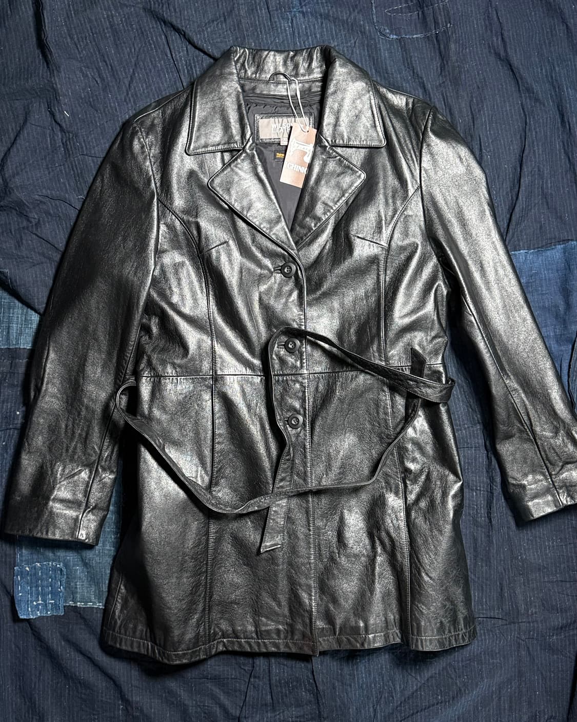 윌슨 레더 레더 벨티드 자켓 M 상품이미지1