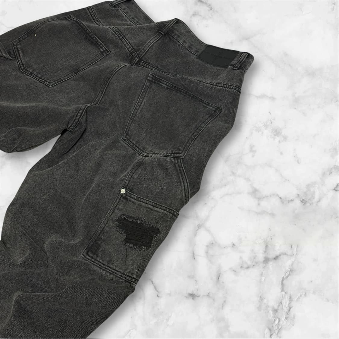 낫포너드 데미지 더블니 데님팬츠 상품이미지5