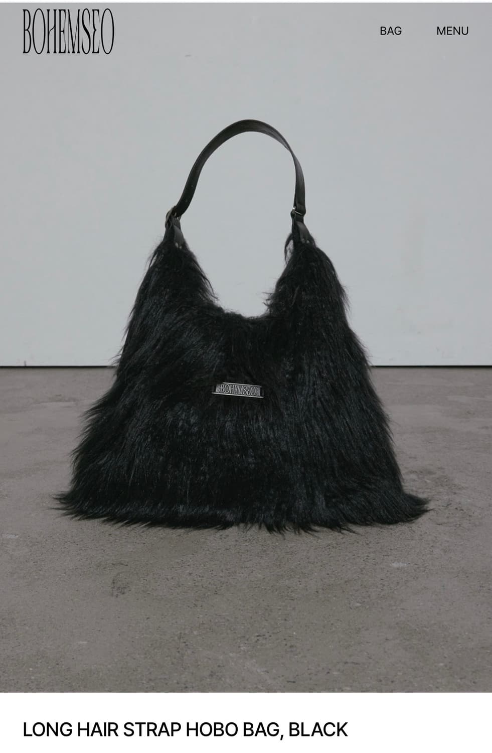 보헤미안서울 LONG HAIR STRAP HOBO BAG 퍼 호보 백 상품이미지1