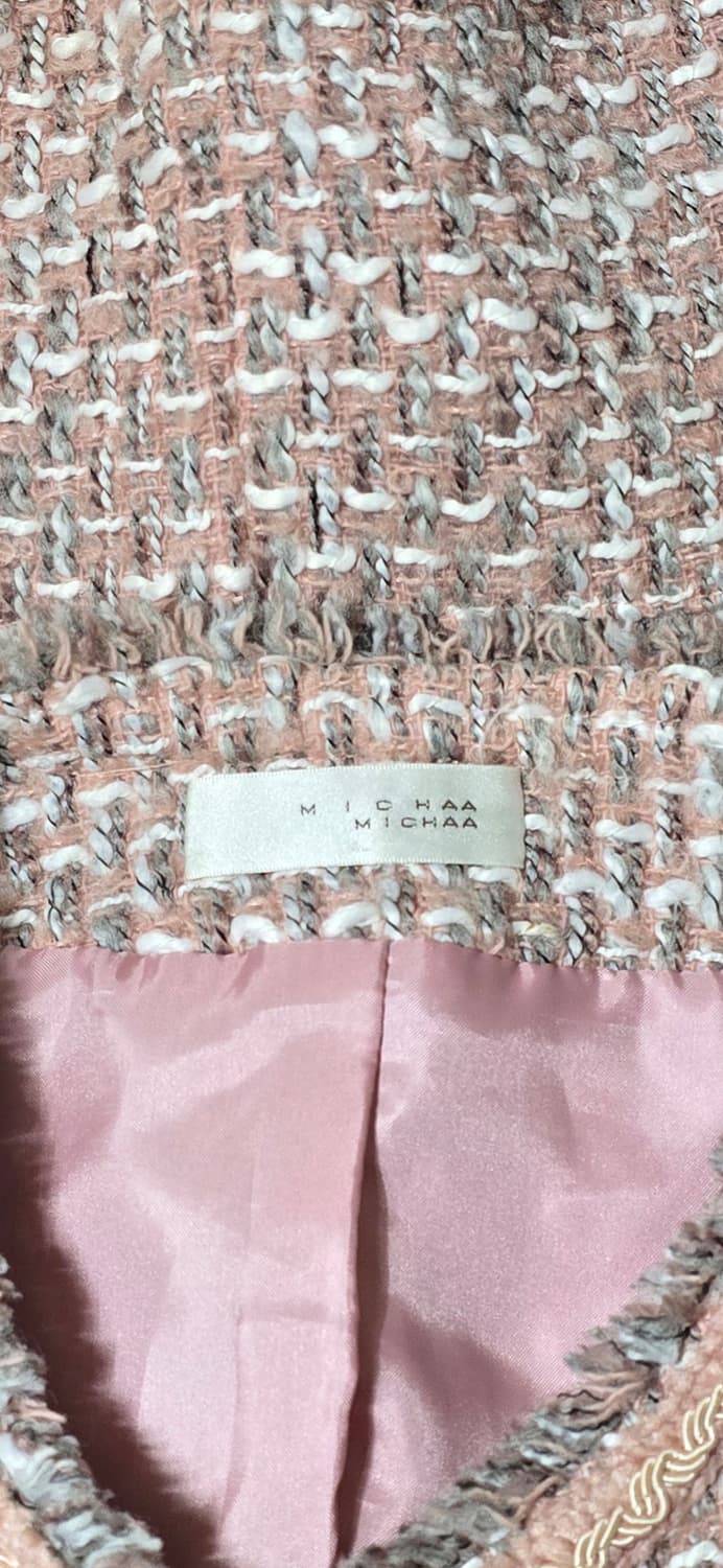MICHAA 핑크 트위드 자켓 44 상품이미지3