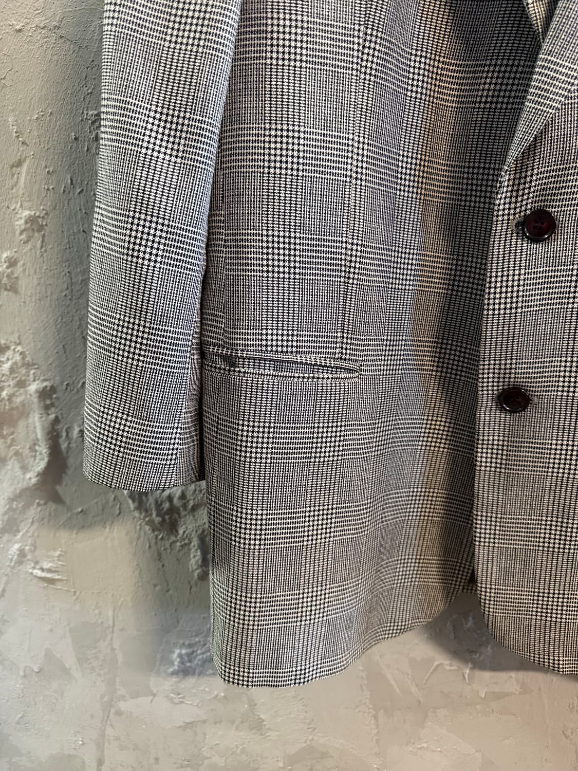 루이지 카르디니 실크 울 글렌체크 블레이저 블랙 50 상품이미지2