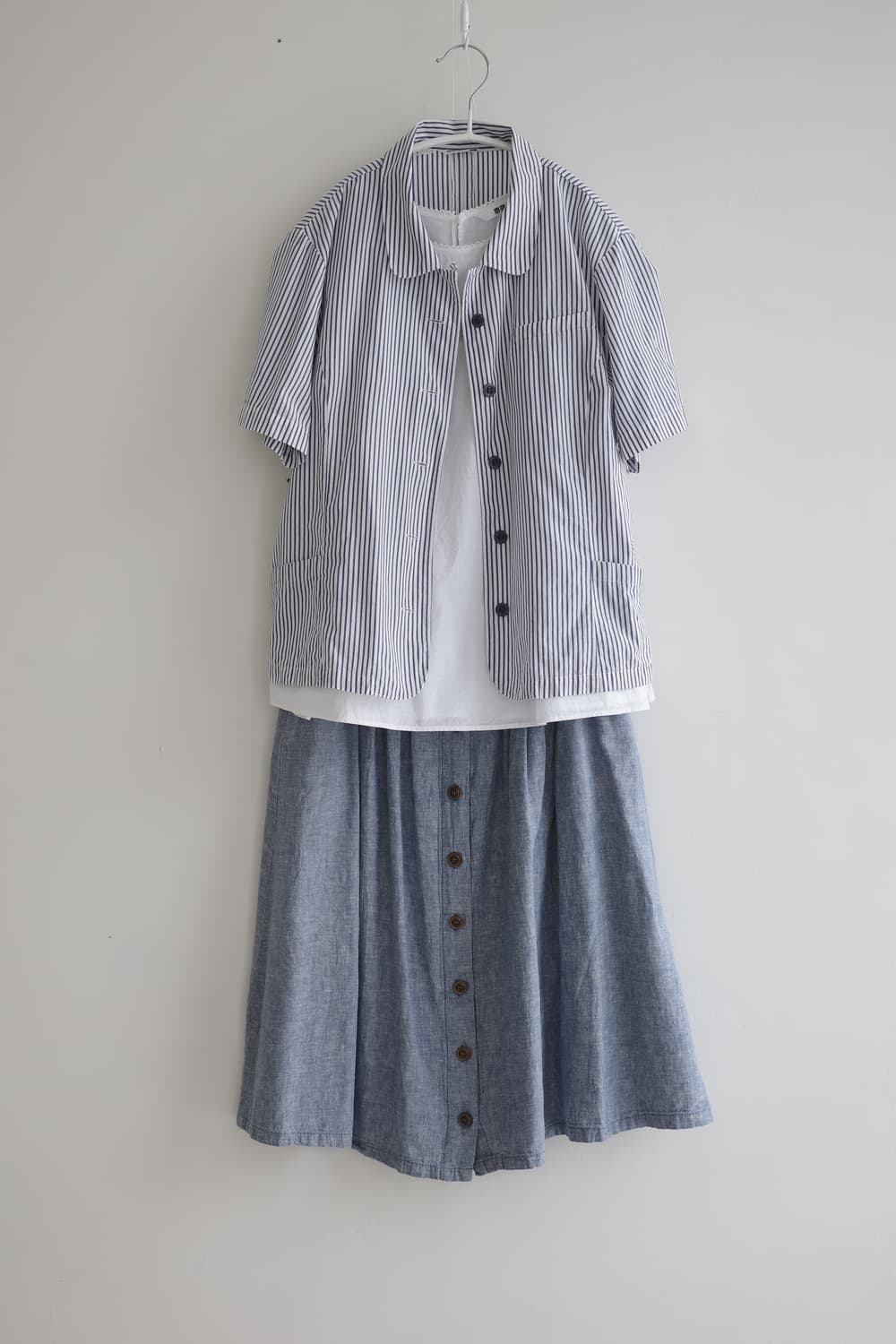 블루 린넨 버튼 스커트 상품이미지9