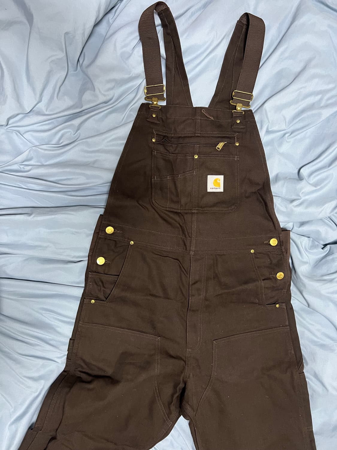 칼하트 오버롤(멜빵바지) 다크브라운 34x32 상품이미지1