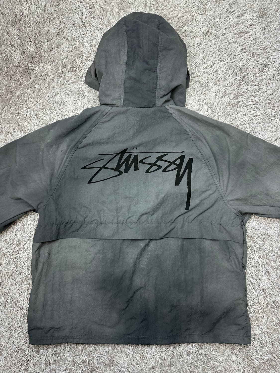 [M] 정품 스투시 웨이브 다이 비치 쉘 자켓 그레이 상품이미지3