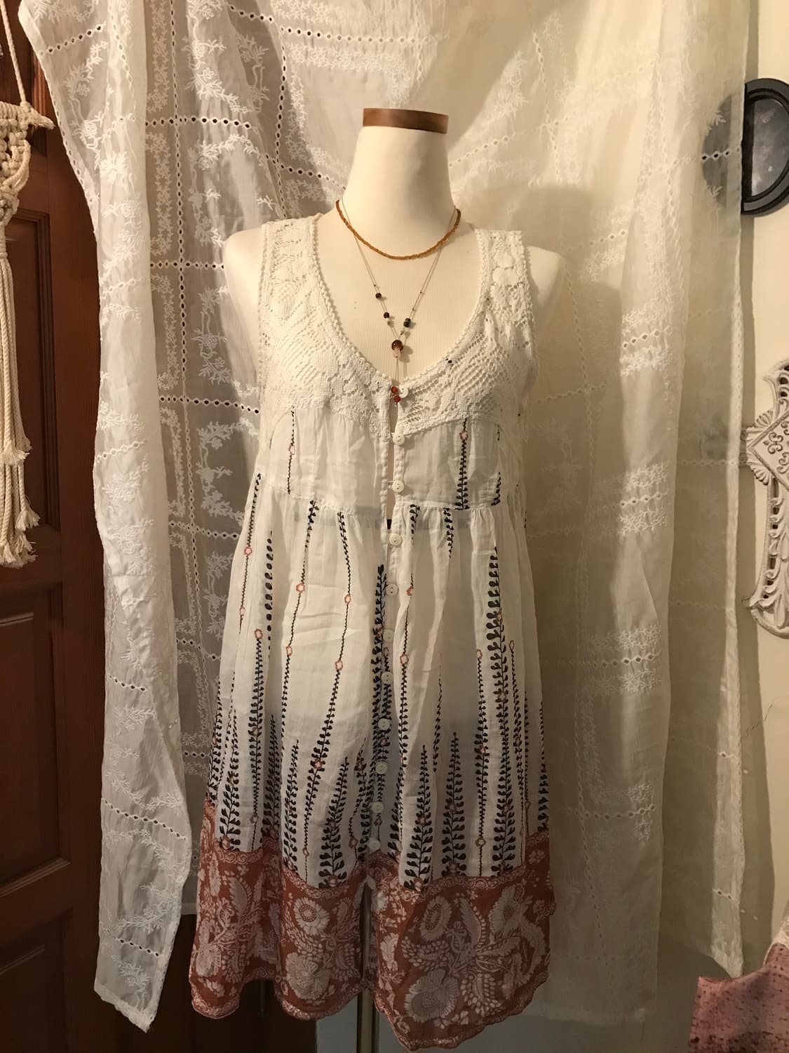 빈티지 크로셰 보헤미안 슬리브리스 상품이미지1