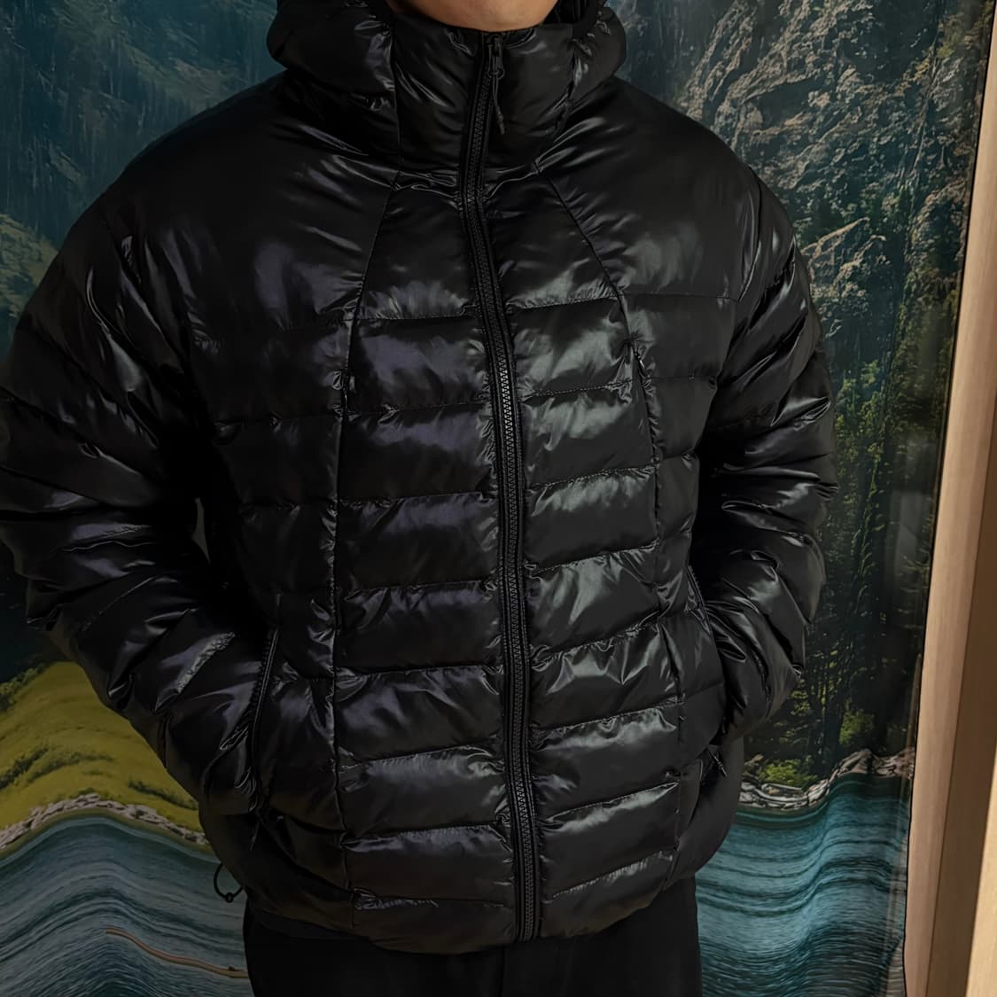 CURVED ZIPPER LIGHTWEIGHT PUFFER JACKET  상품이미지4