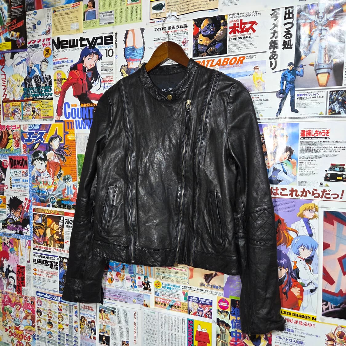 빈티지 블랙 락시크 펑크 양가죽 라이더 자켓 상품이미지2