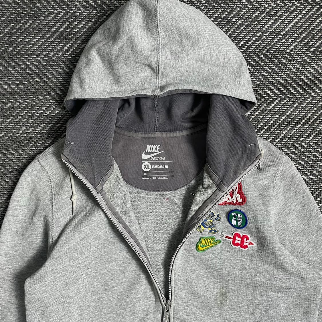 나이키 와펜 패치워크 그레이 후드집업 y 4908 상품이미지6