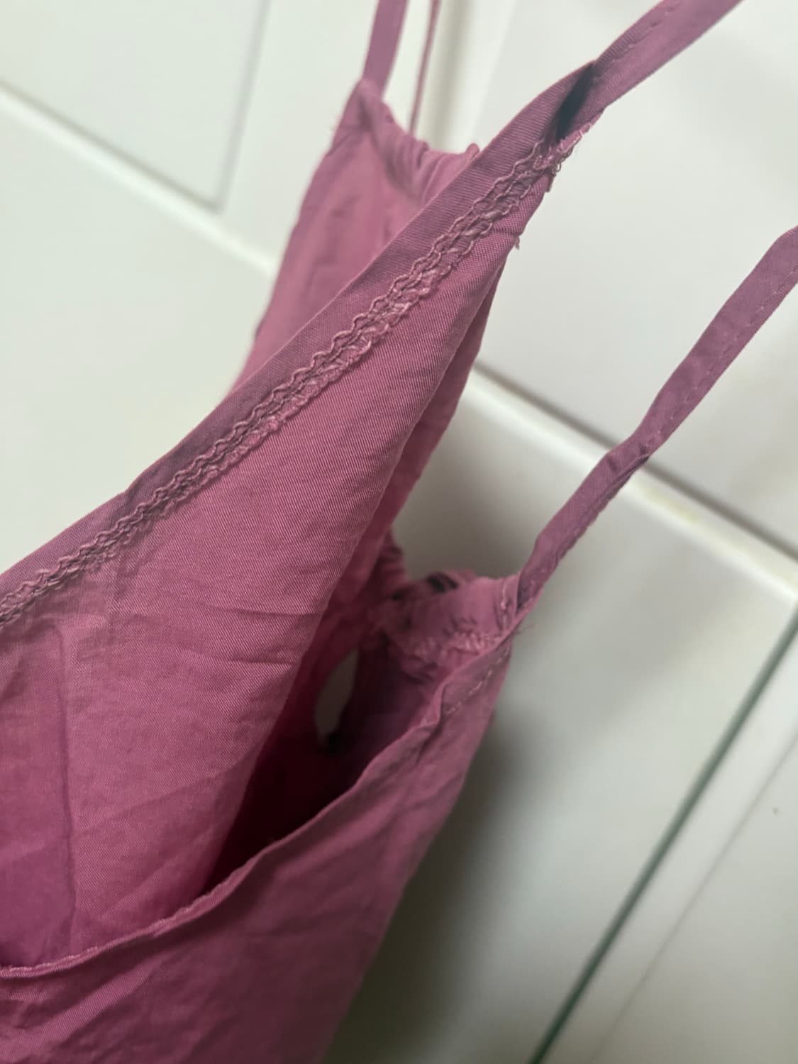 빈티지 쿨핑크 레이어드 레이스 나시 탑 슬리브리스 상품이미지4