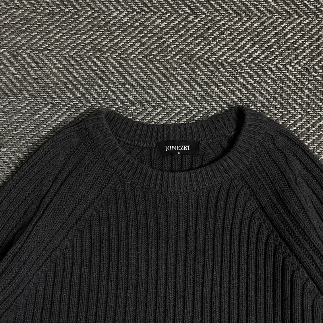 나인제트 케이블 헤비코튼 크루넥 머슬 니트o 4923 상품이미지3