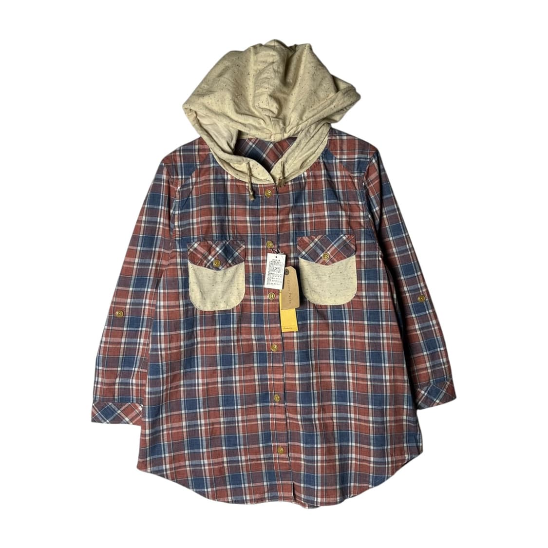 [Blanchechou] 빈티지 모리걸 체크 후드 셔츠 (새상품) 상품이미지1