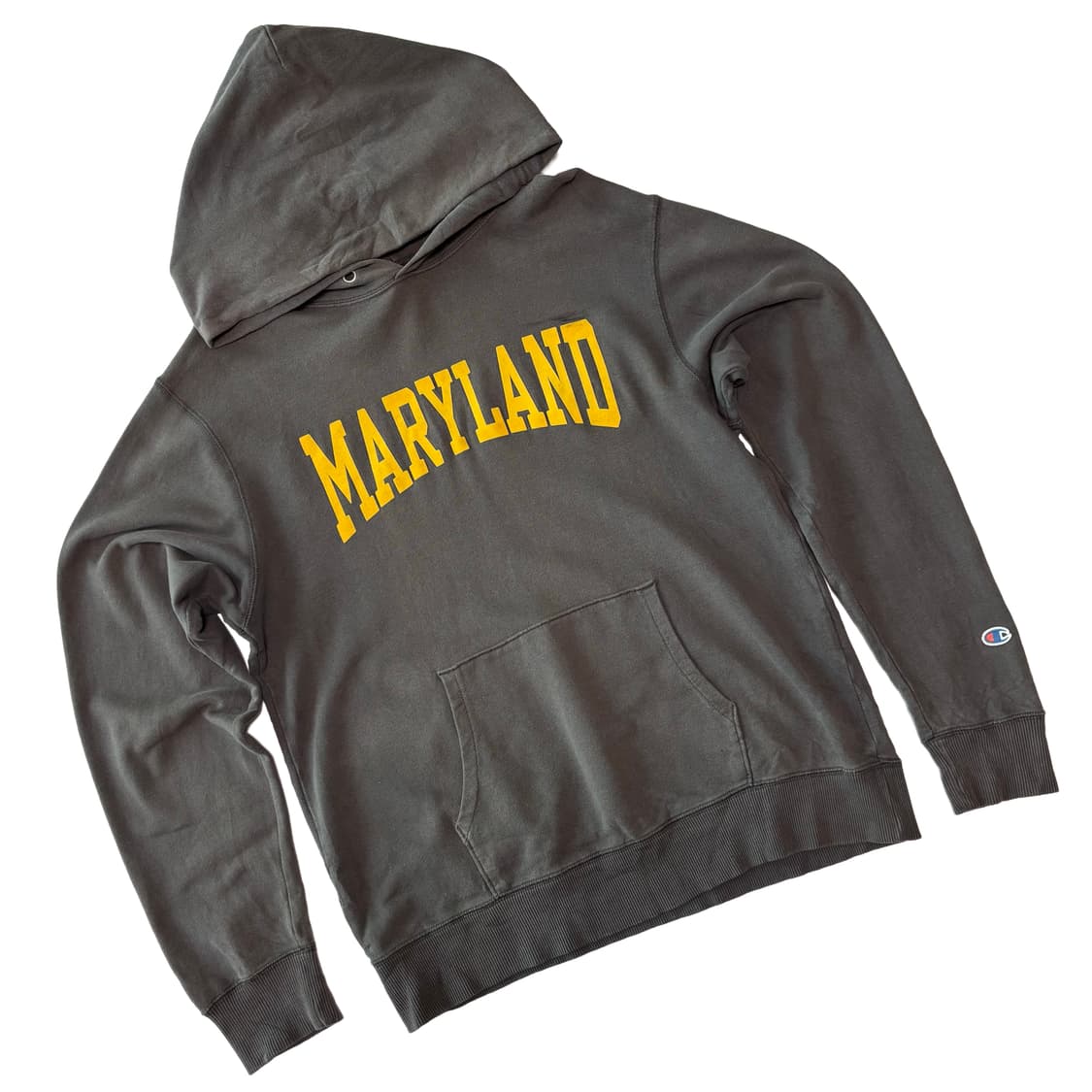 챔피온 메릴랜드 옐로우 로고 워싱 후드 티셔츠 상품이미지1