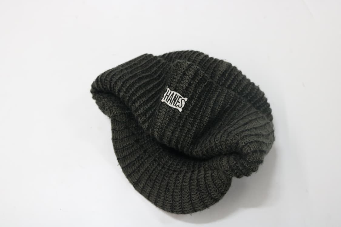 Hanes 헤인즈 90s 재팬 빈티지 차콜 립 니트 바이저 비니 (F) 상품이미지2