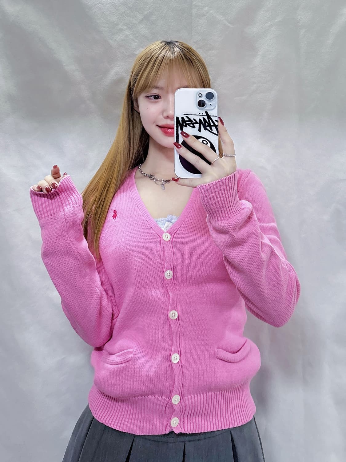 폴로 랄프로렌 핑크 포니 가디건 상품이미지2