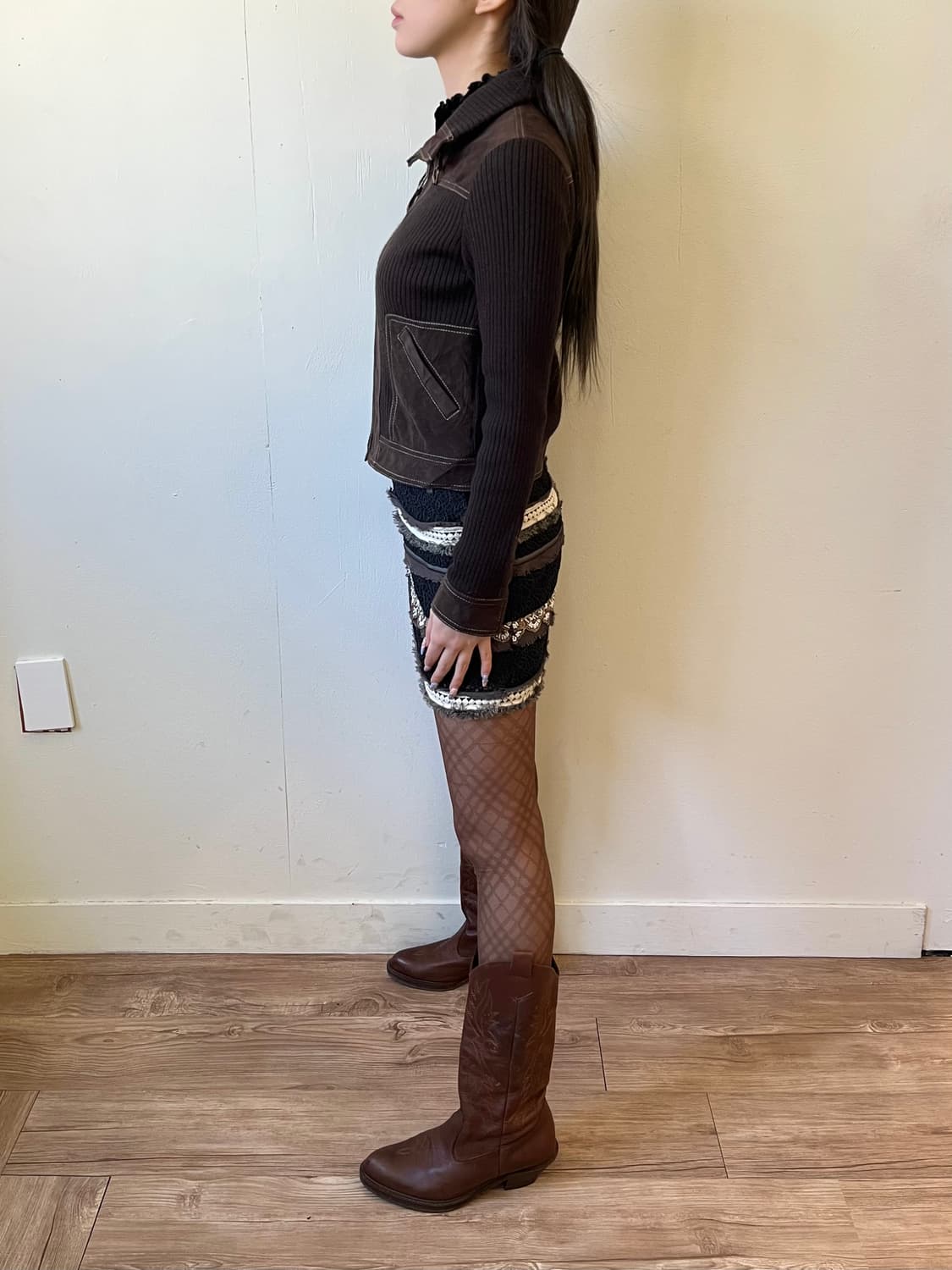 KUMIKYOKU 스웨이드 집업 자켓 상품이미지8