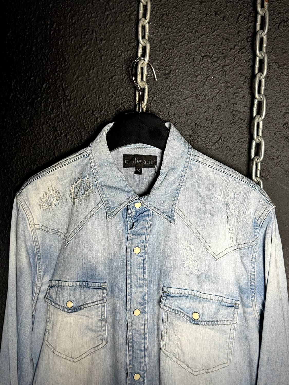 in the attic – Damaged Western Denim Shi 상품이미지2
