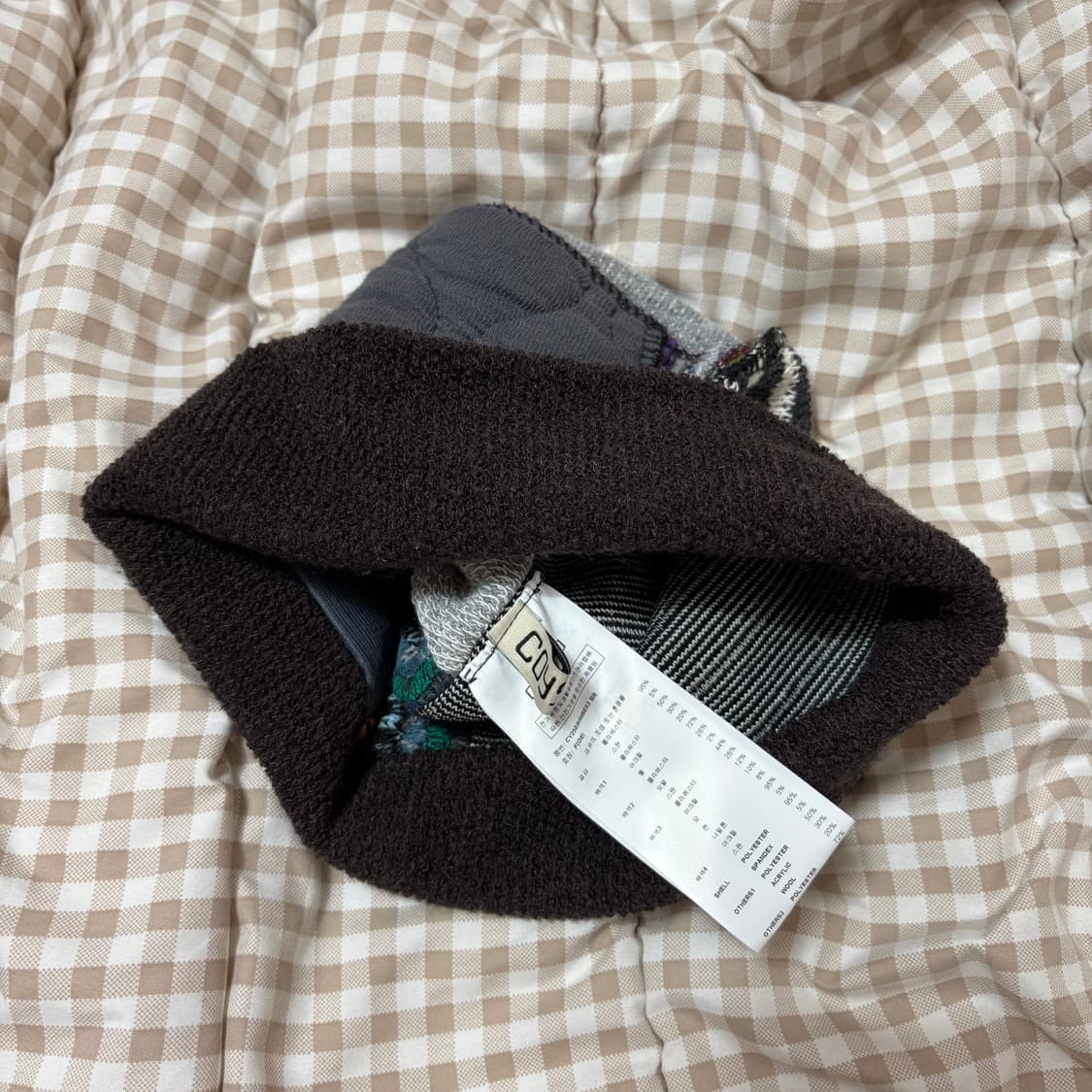 코이세이오 패치워크 비니 브라운 상품이미지5