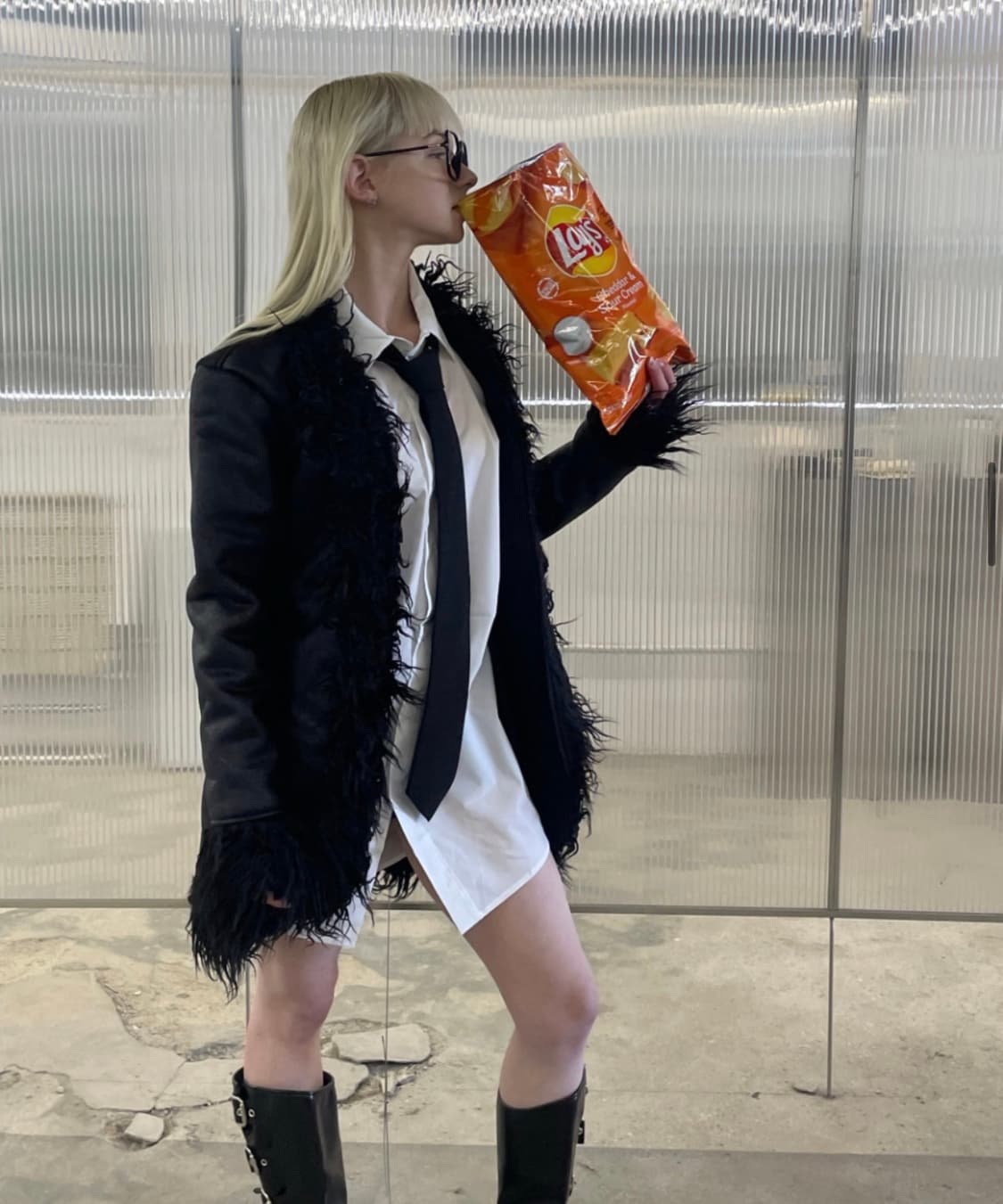 비엔프롬 From mustang coat 퍼 트리밍 무스탕 (Black) 상품이미지2