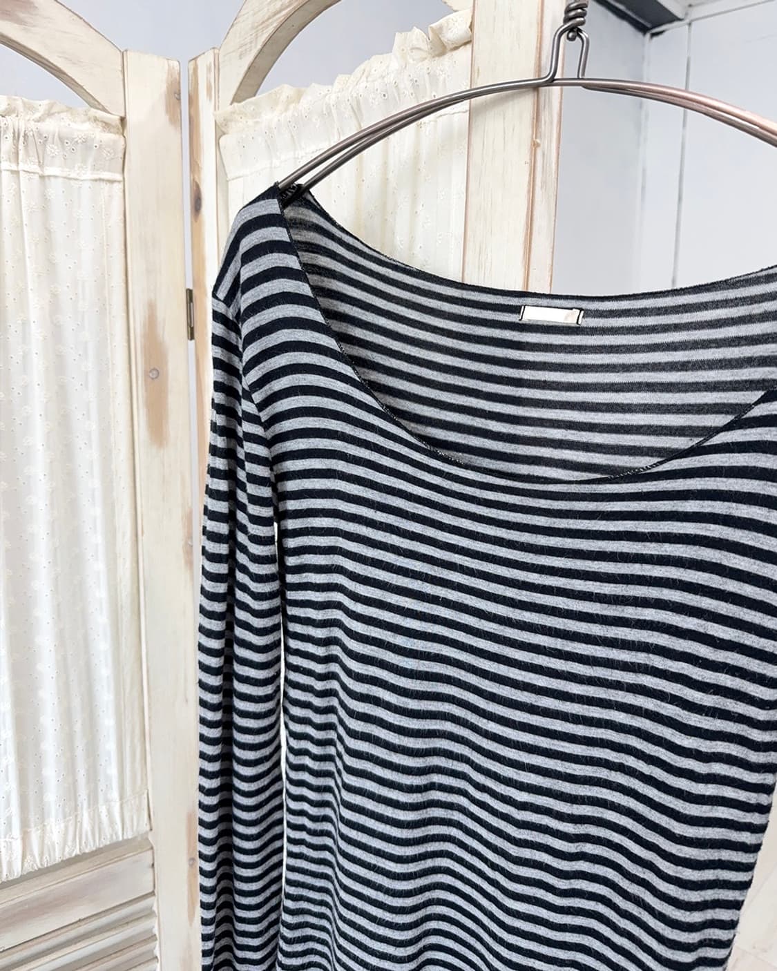 Black and gray stripe long sleeve  상품이미지6