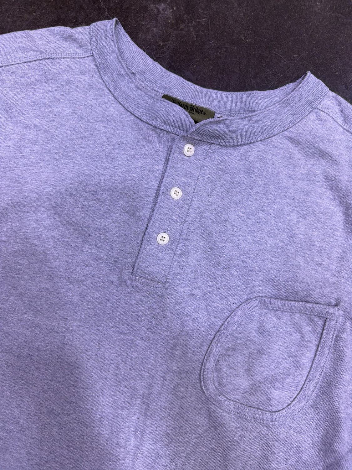 유니폼브릿지 헨리넥 ls 포켓 긴팔티 멜란지 그레이 XL 상품이미지6