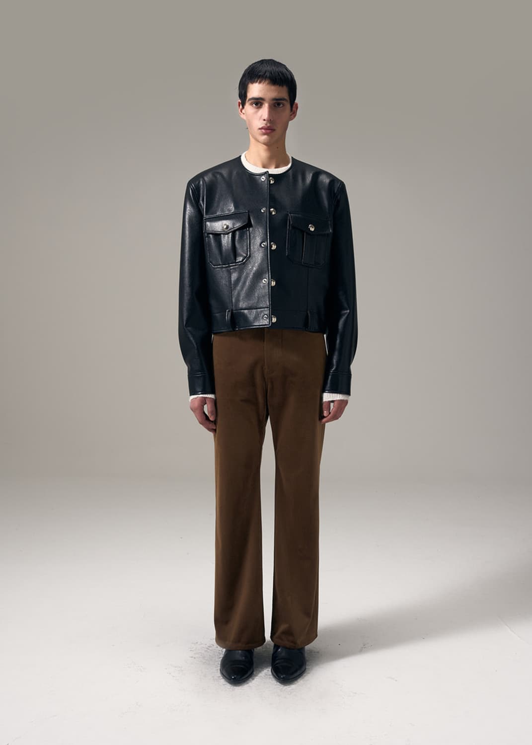 [L] 노이스 퓨어 카라 논카라 카라리스 레더 가죽 자켓 상품이미지5