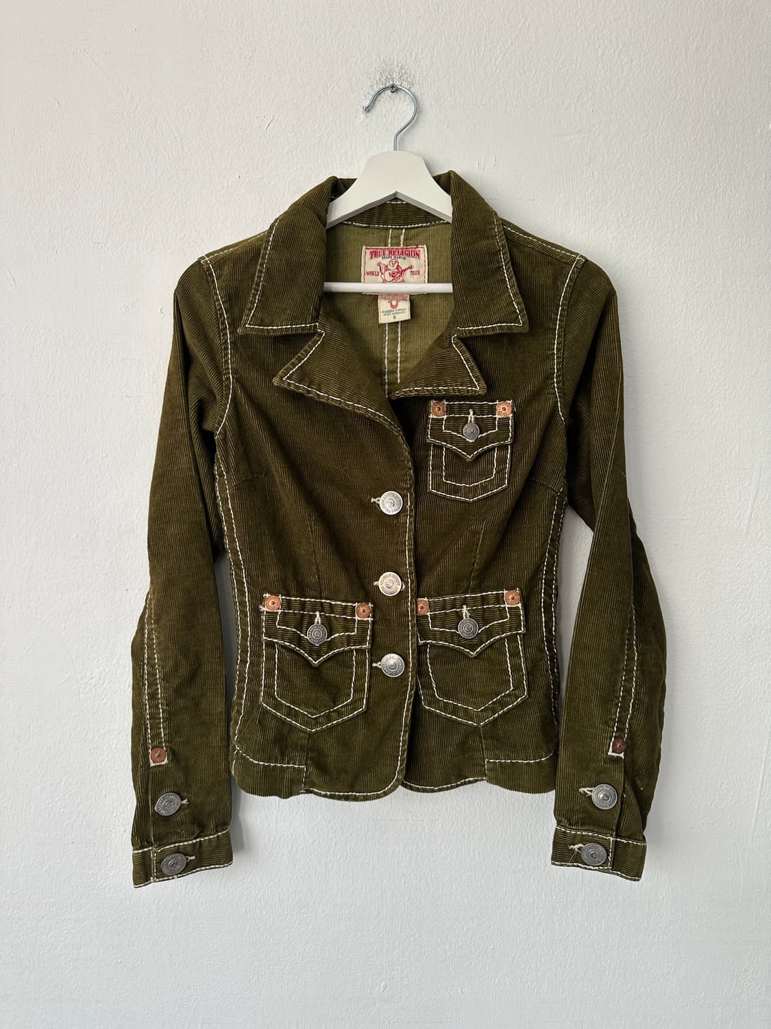 트루릴리전 2000s 카키 코듀로이 벨트 포켓 자켓 상품이미지4