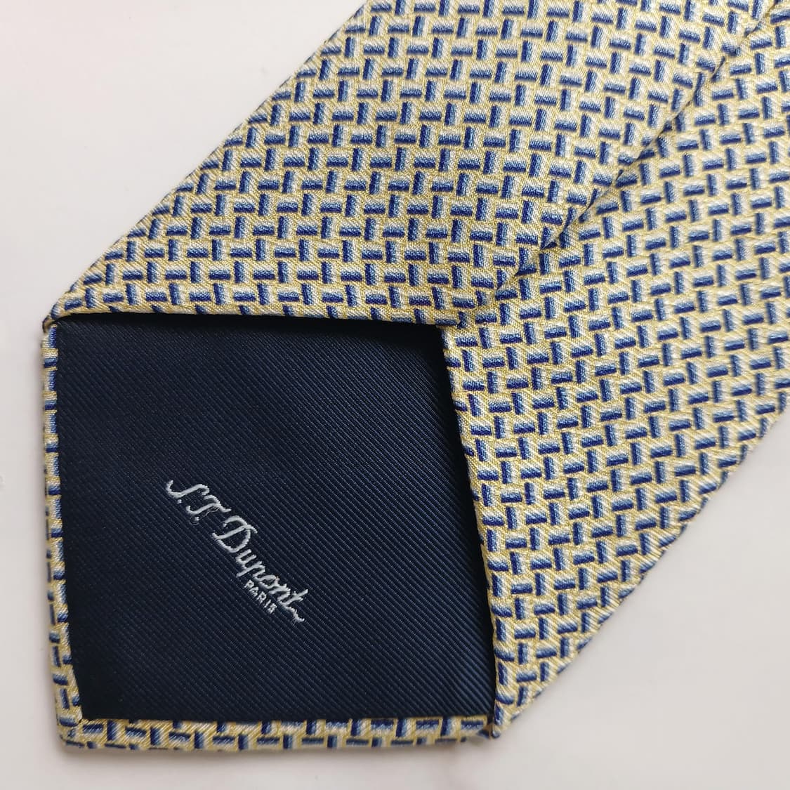 에스.티. 듀퐁 넥타이 옐로우 기하 패턴 8.8cm S~A+등급 G31 상품이미지7