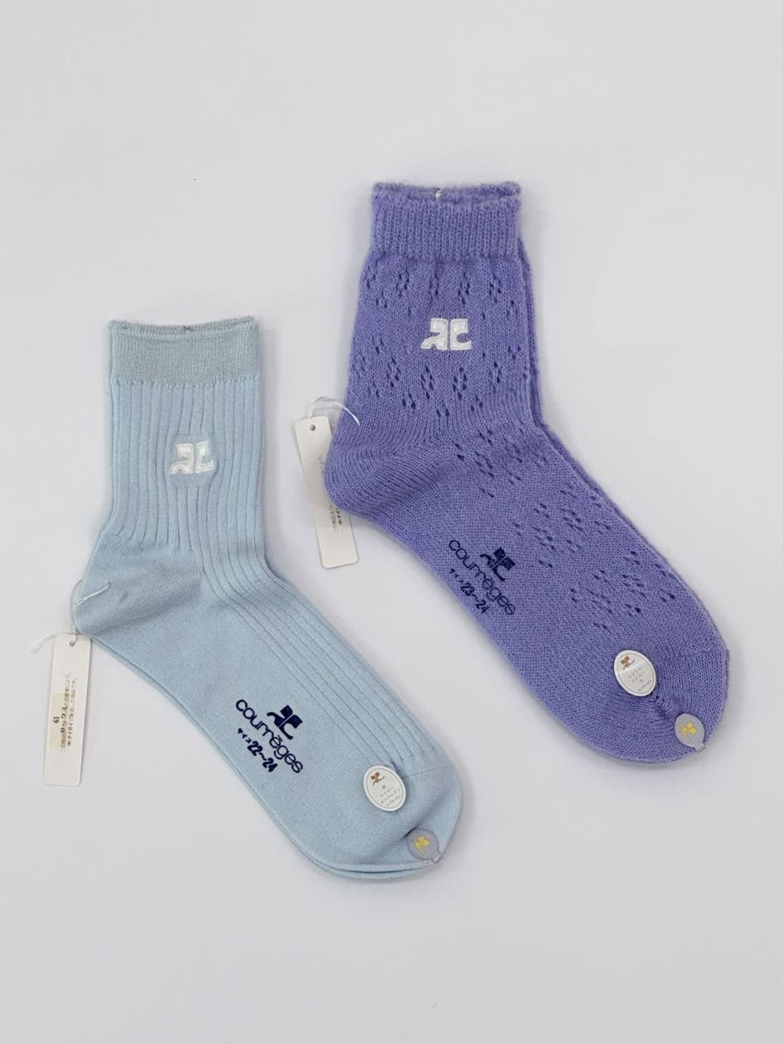 [새상품] courreges / 꾸레쥬 양말 (스카이블루 / 바이올렛) 상품이미지6