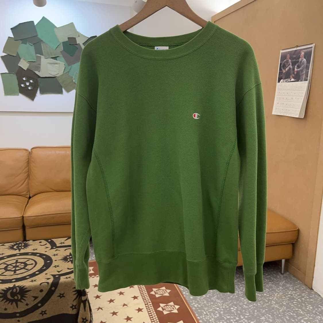 챔피온 리버스위브 캐주얼 말차맛 기모 맨투맨 L C08721 상품이미지3