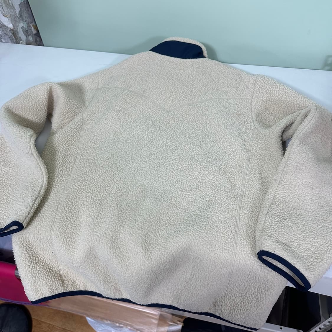 L 리바이스 아이보리 레트로 후리스자켓 상품이미지6