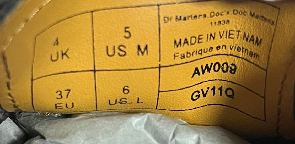 닥터마틴 1461 3홀 스무스 나파레더 블랙 uk4(230)사이즈 상품이미지5