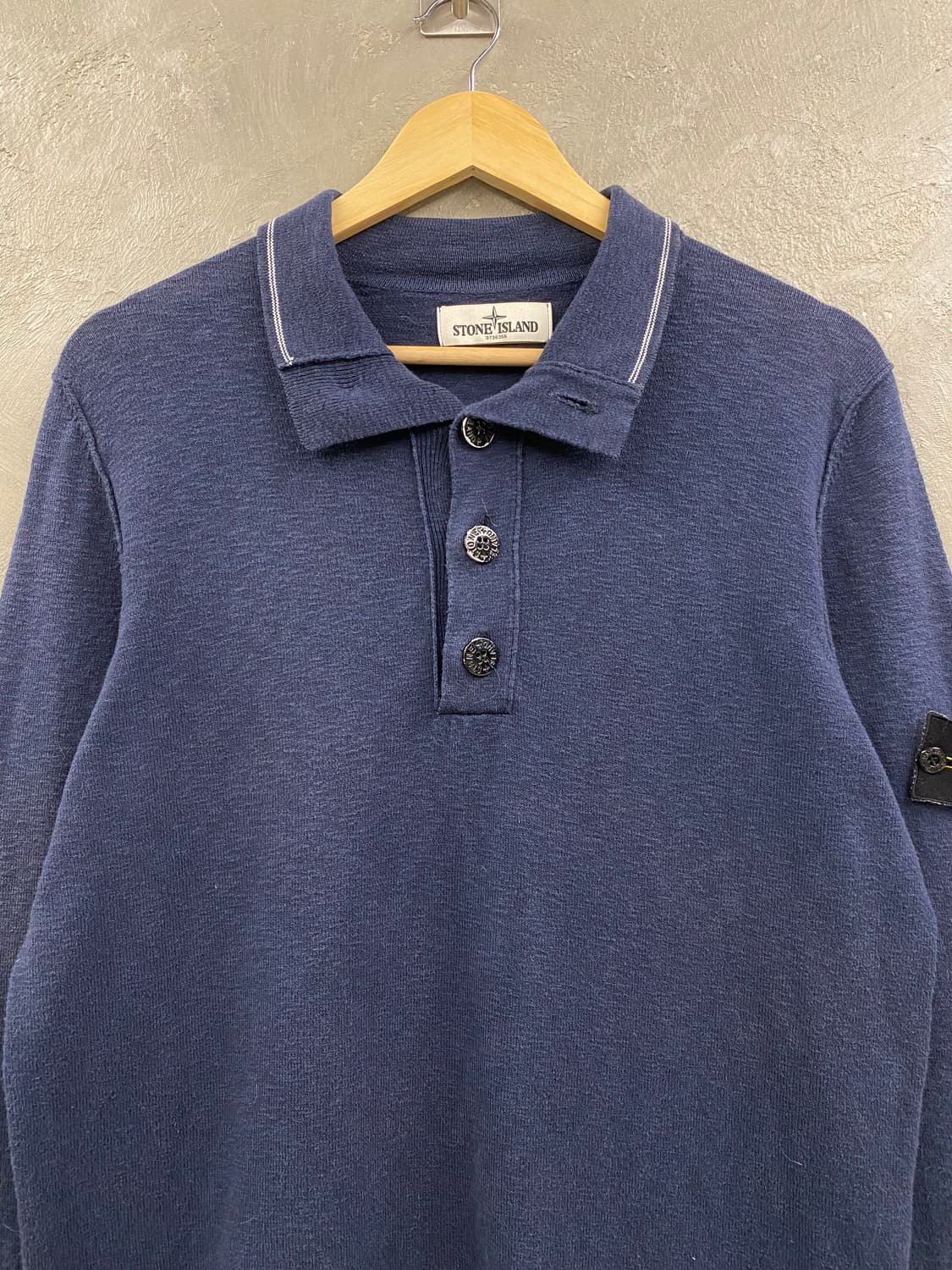 [M] Stone Island 스톤아일랜드 버튼업 네이비 니트 상품이미지5
