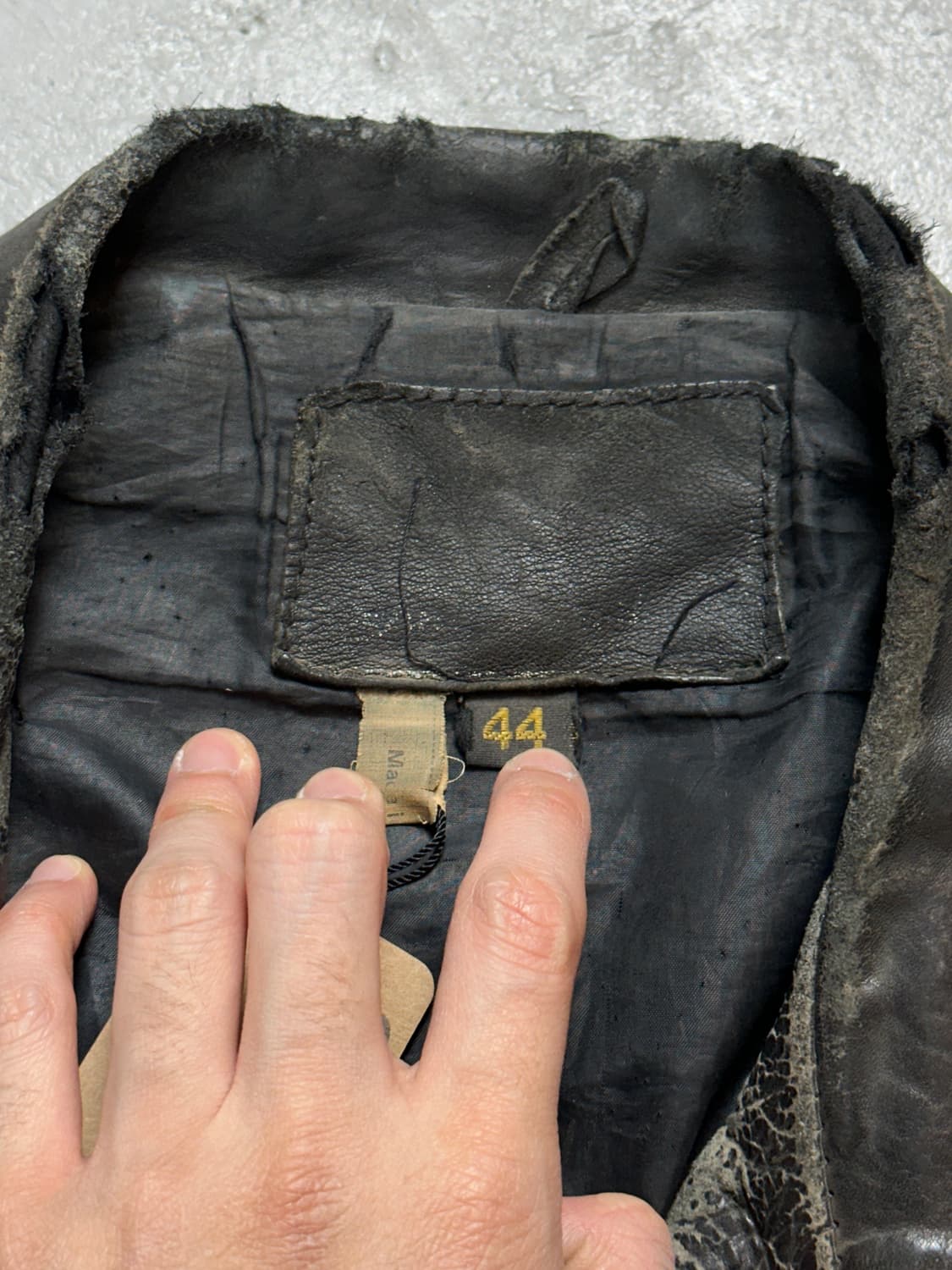 80's 디스 레더 자켓 빈티지 라이더 자켓 상품이미지8