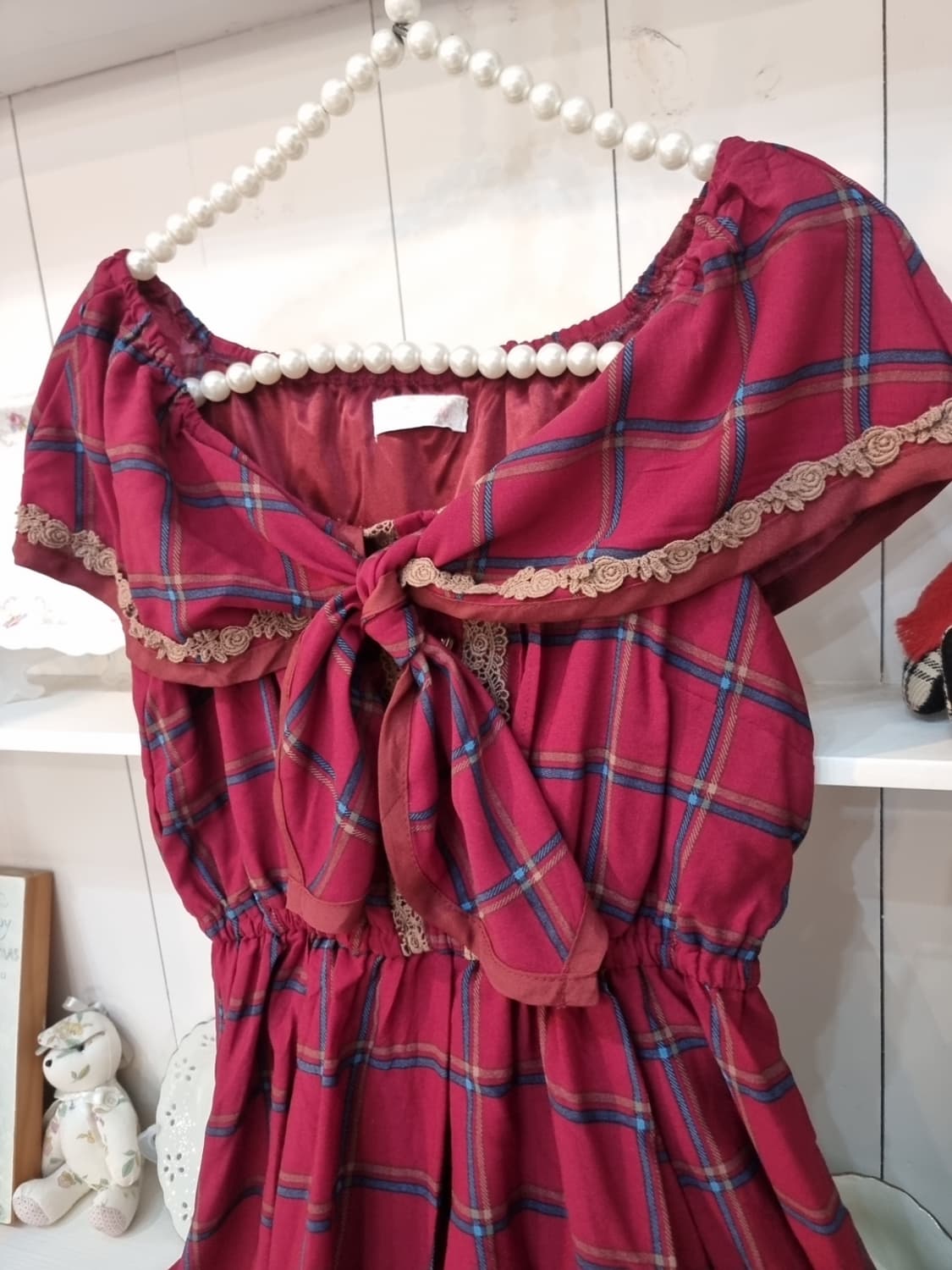 Liz Lisa 클래식 체크 리본 원피스 상품이미지2