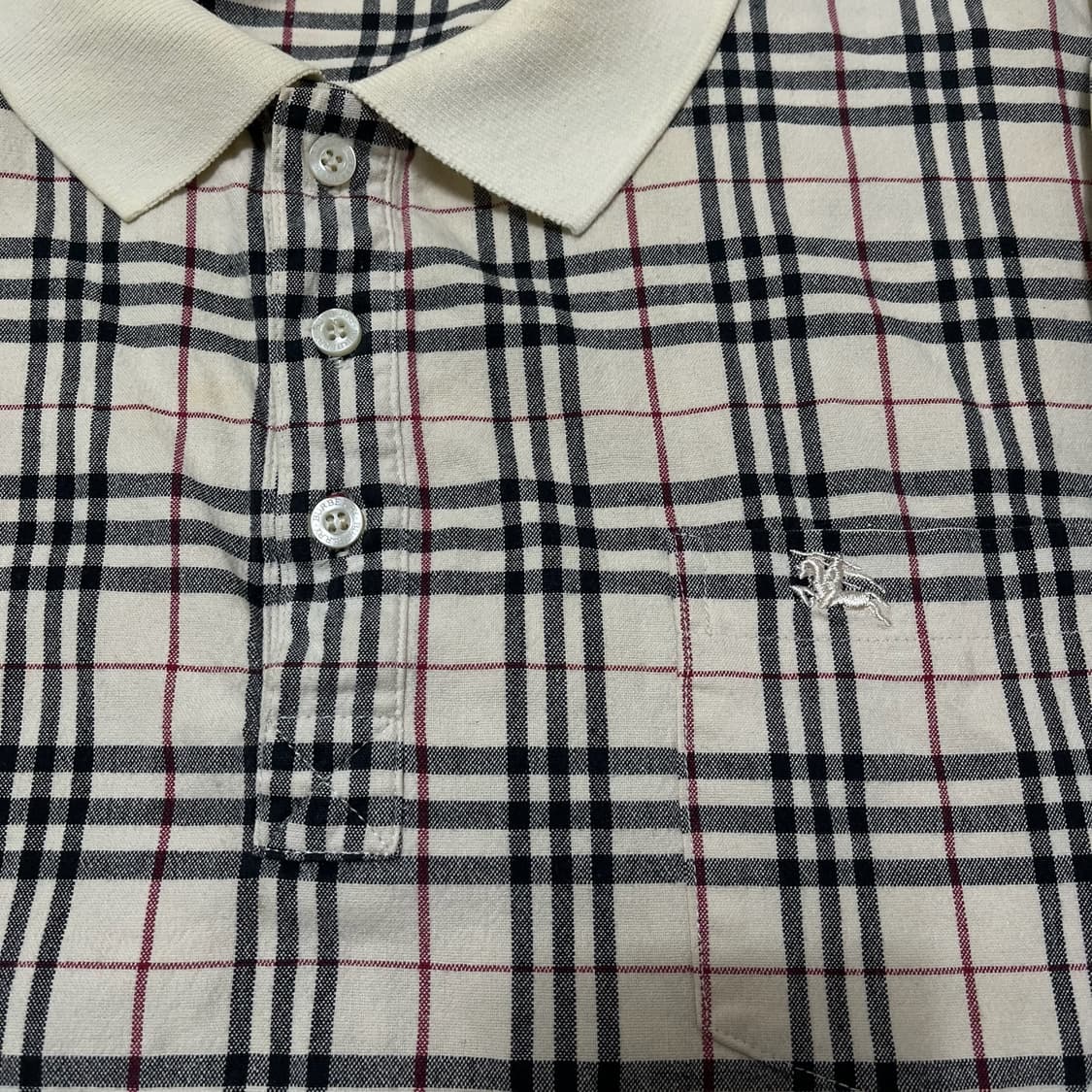 버버리 런던 기마로고 노바체크 PK 긴팔 카라티 XL/105  상품이미지4