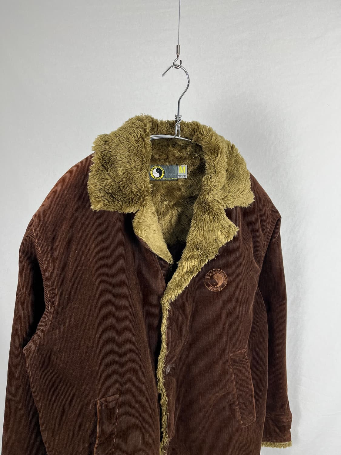 Vintage 브라운 컬러 골덴 카라 퍼 자켓 상품이미지3