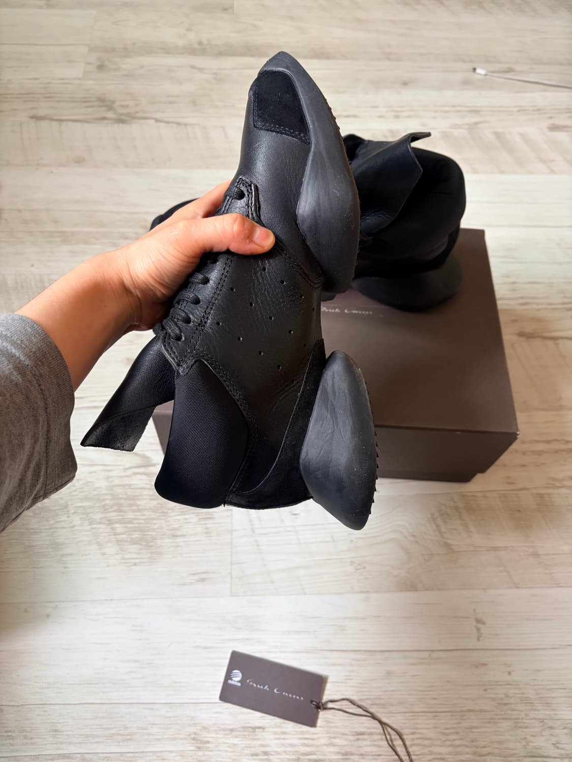 [US 6.5] 릭오웬스 아디다스 비셔스 러너 트리플 블랙 상품이미지4