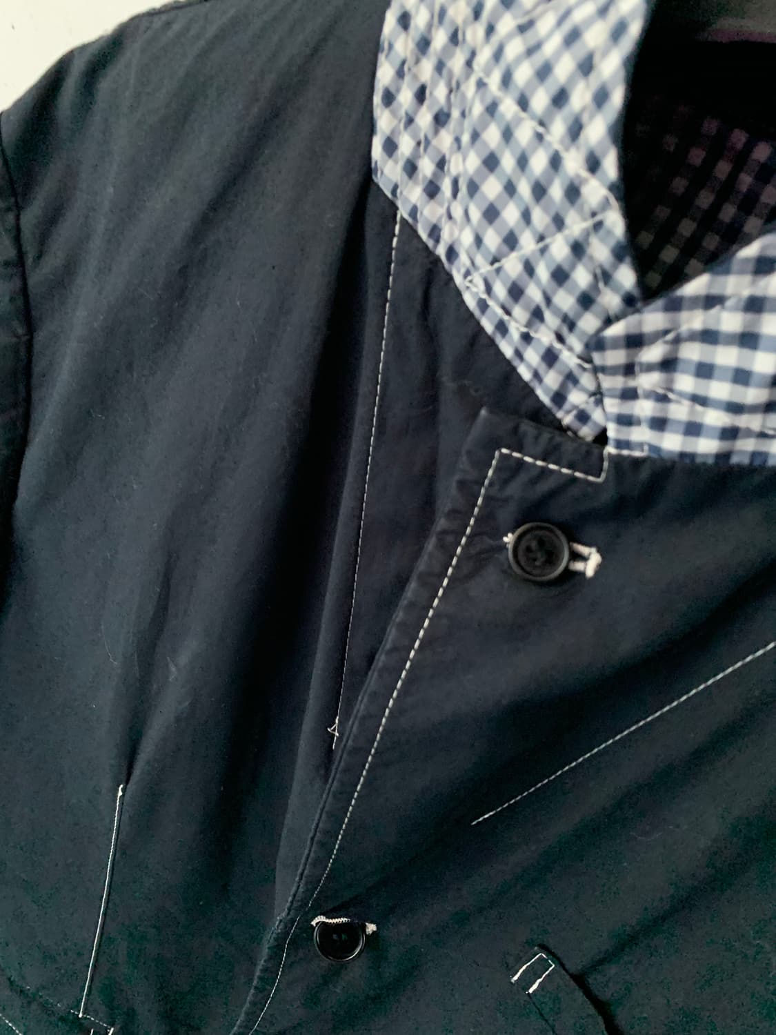 꼼데가르송 옴므 스티치 깅엄 자켓 s 상품이미지3