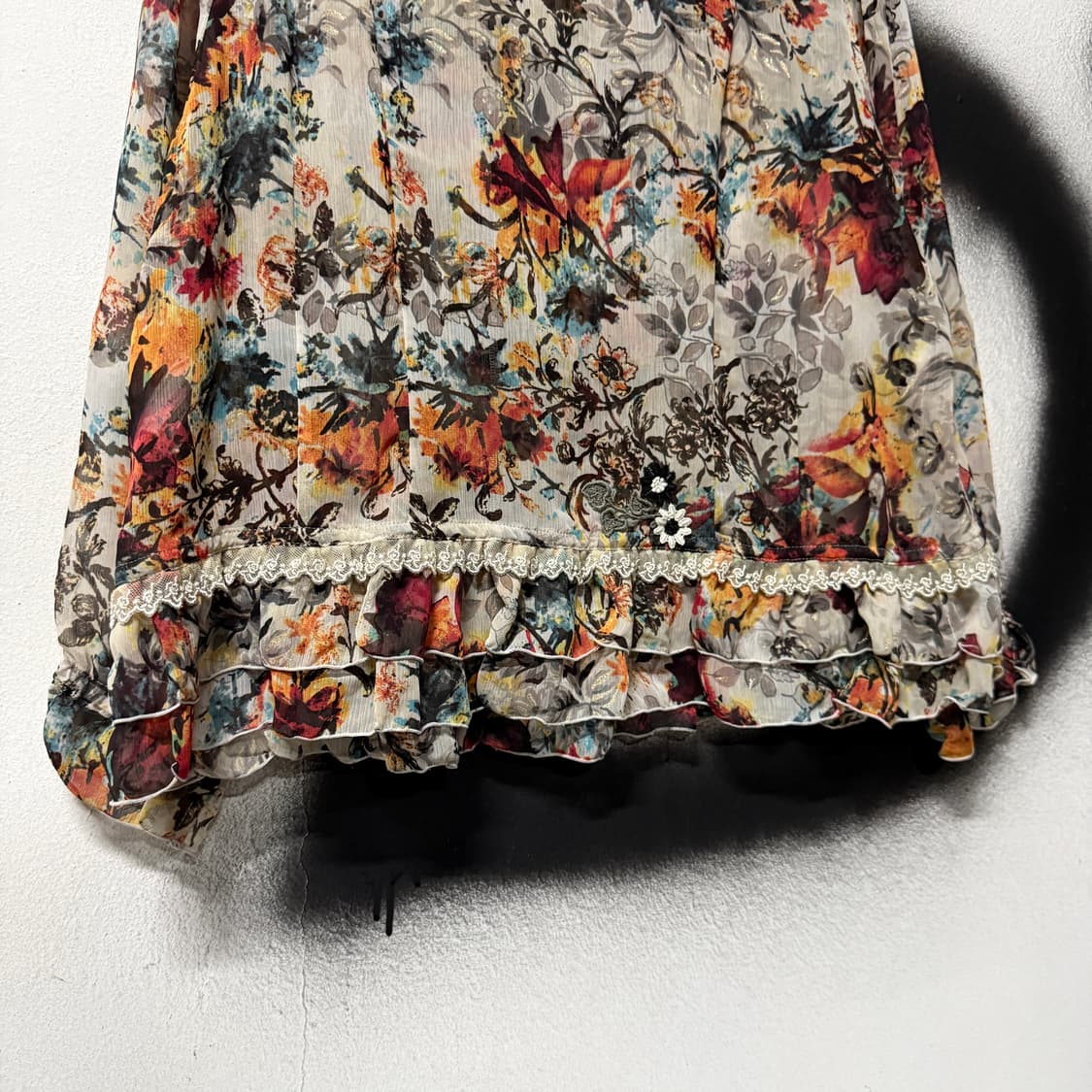 VTG 빈티지 에스닉 모리 레이스 디테일 크롭 블라우스 상품이미지7