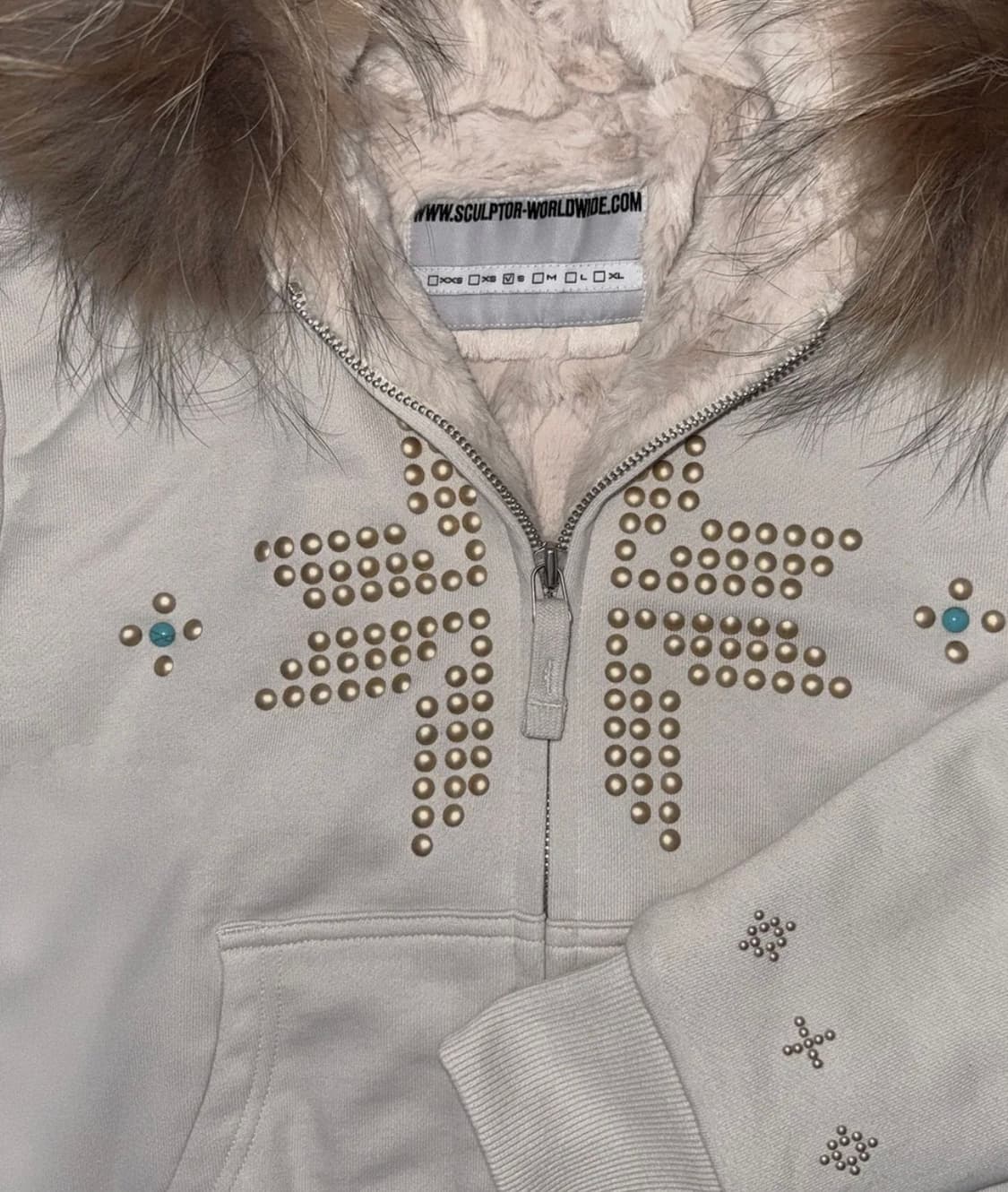 스컬프터 퍼 트리밍 후드집업 상품이미지4