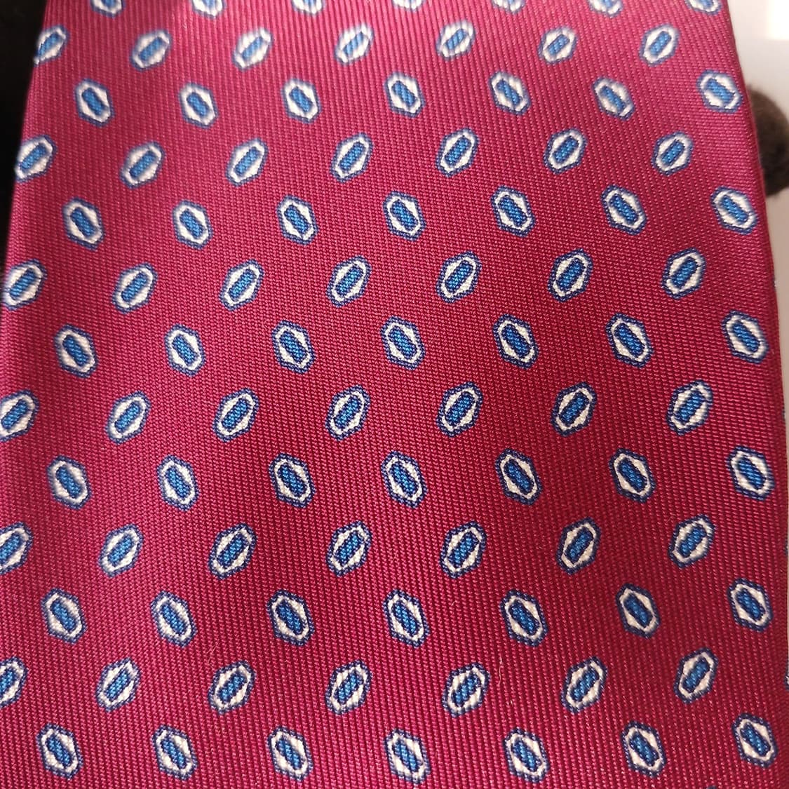트루사르디 실크 레드 도트 패턴 넥타이 9.5cm 새제품 A19748 상품이미지10
