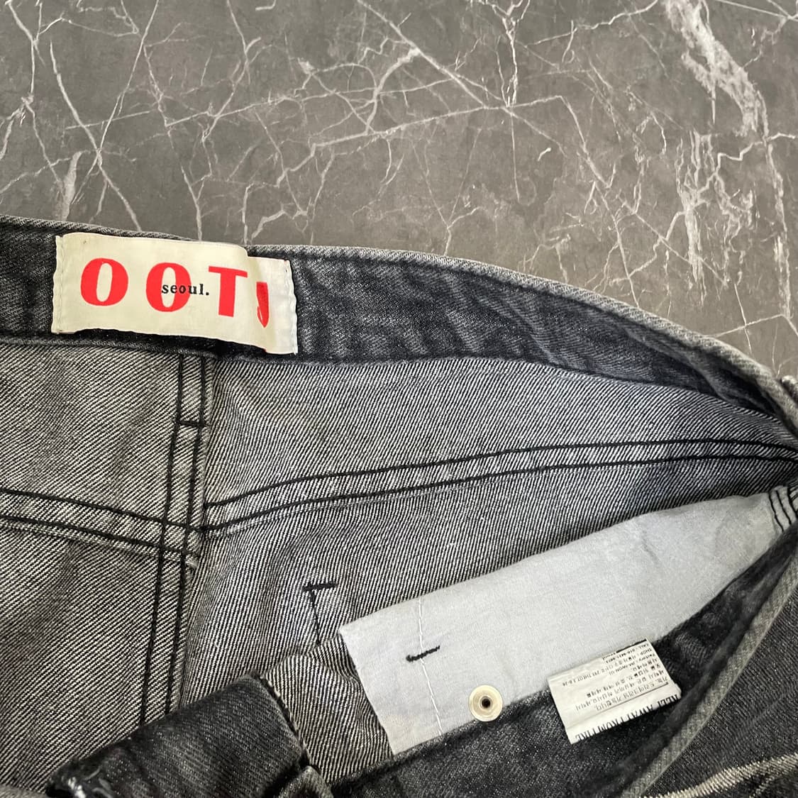 30in 크랙 페인팅 부츠컷 와이드 데님 팬츠 상품이미지8