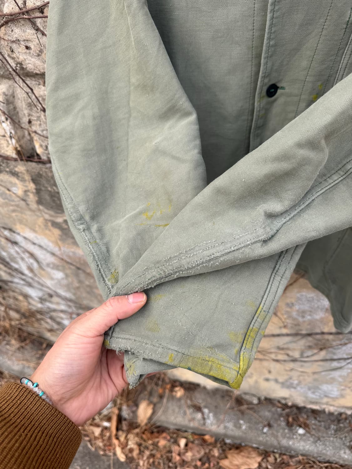 올드 프렌치워크 빈티지 몰스킨 페이딩 데미지 워크 자켓 상품이미지6