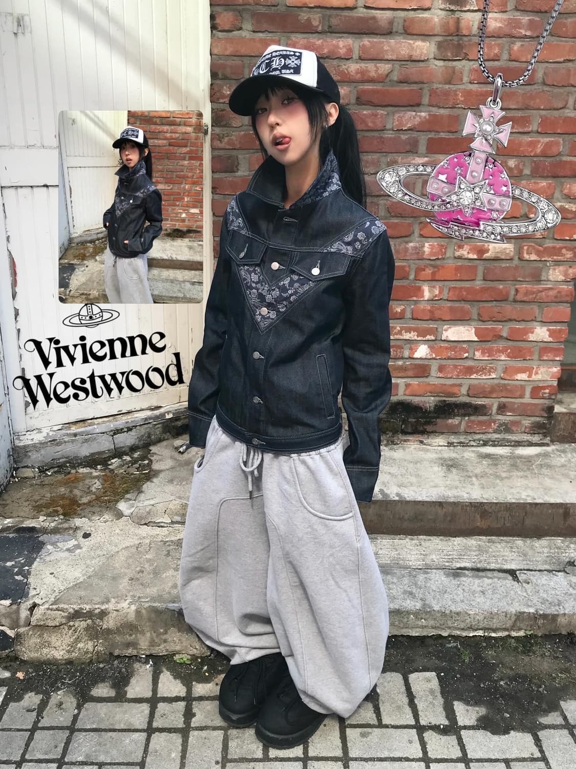 비비안웨스트우드 반다나 패턴 데님 자켓 ( 레어 ) 상품이미지1