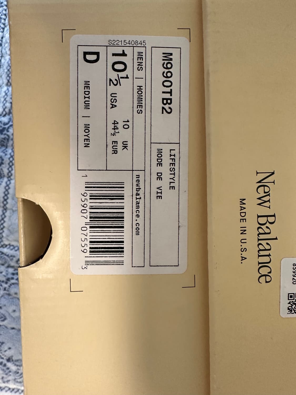 뉴발란스 990v2 TB2 네이비/그레이 285mm 상품이미지4