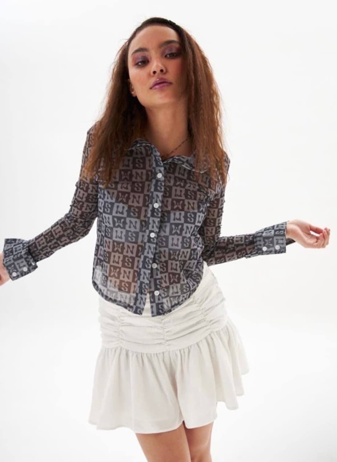 whynotus mesh crop shirts 상품이미지3