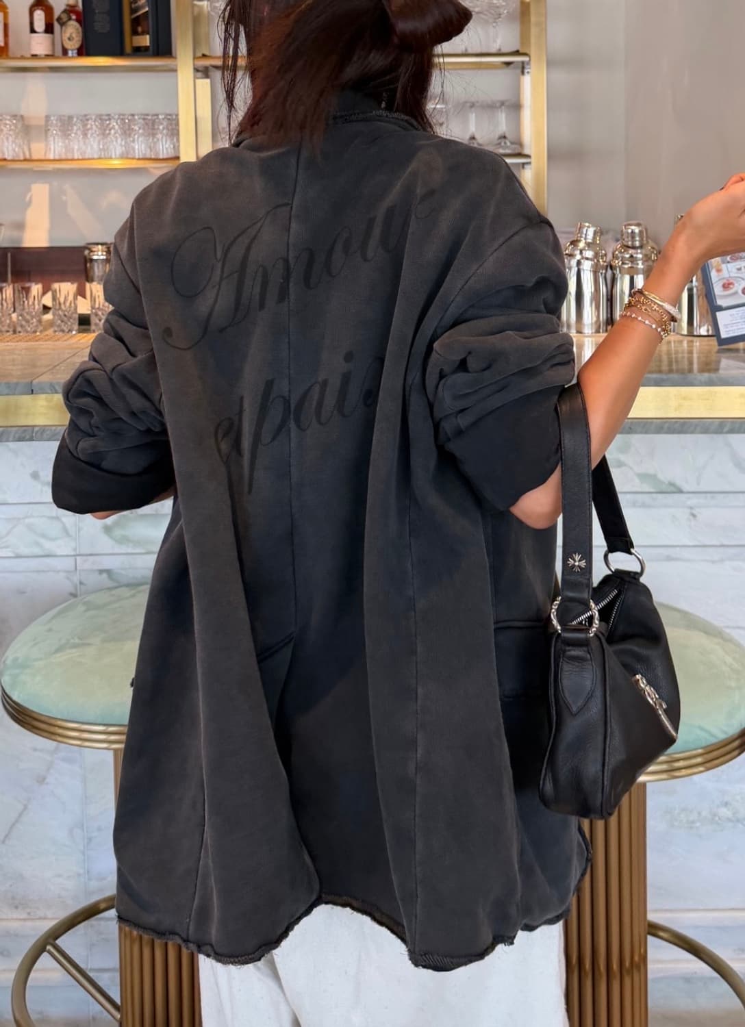 (새상품) 넘버프로젝트 레터링 디테일 저지 자켓 (M) 상품이미지3